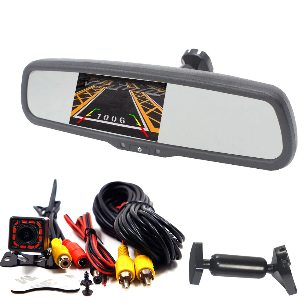 

Mirror Screen Car Rear View Camera 12 IR Monitor Bracket Mount Auto Brighenss Change Dimming Front View Camera TFT LCD Monitor
