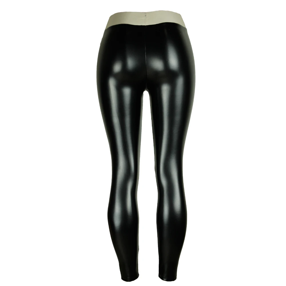 High Waist Faux Leather Leggings Women Hot Sexy Black Faux Leather Leggings Shiny Pants Stretchy Trousers 2021