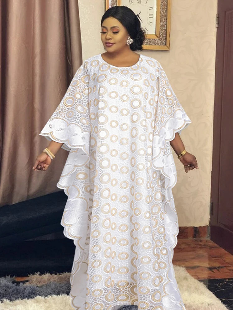 

Boubou African Dress Set Women Batwing Sleeve Loose Robes 2023 Fashion New Print Bazin Riche Dashiki Long African Dress Vestidos