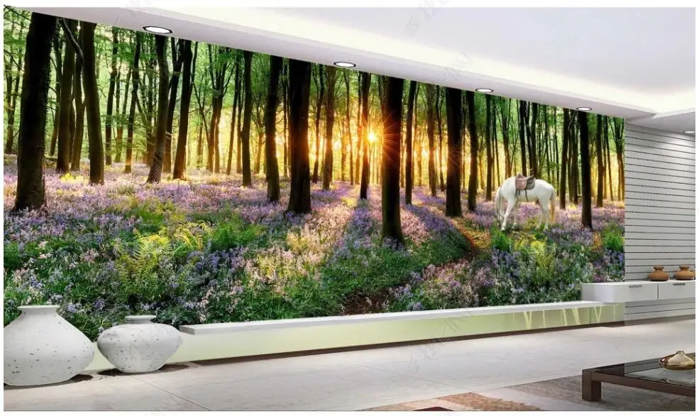 

3d photo wallpapers customised mural Panoramic huge flowers forest scenery home decor living room wallpaper for walls 3d