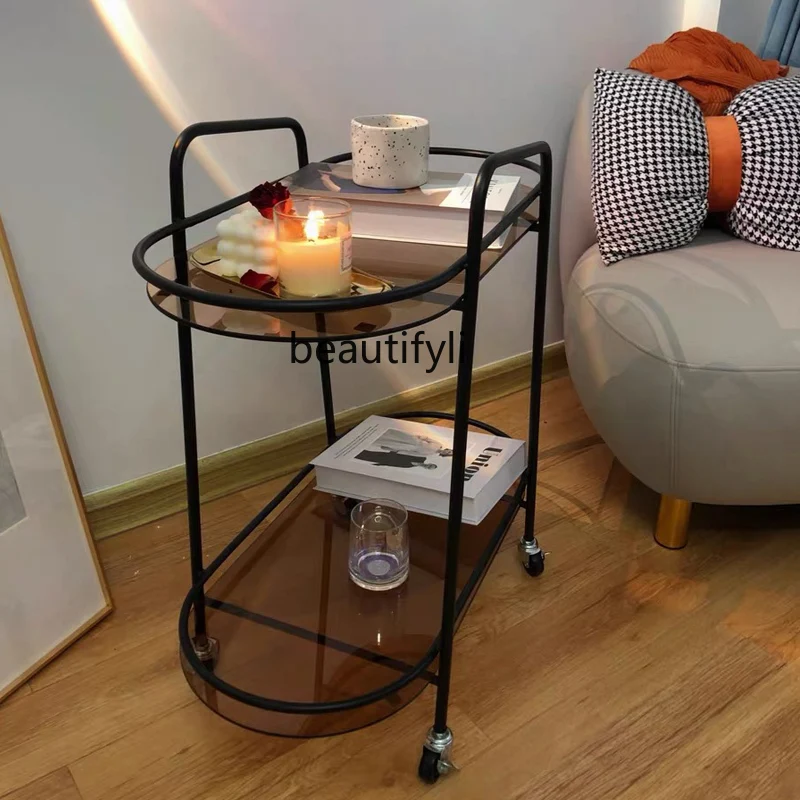 Скандинавский диван-тележка GY домашний мобильный стеллаж для хранения винный