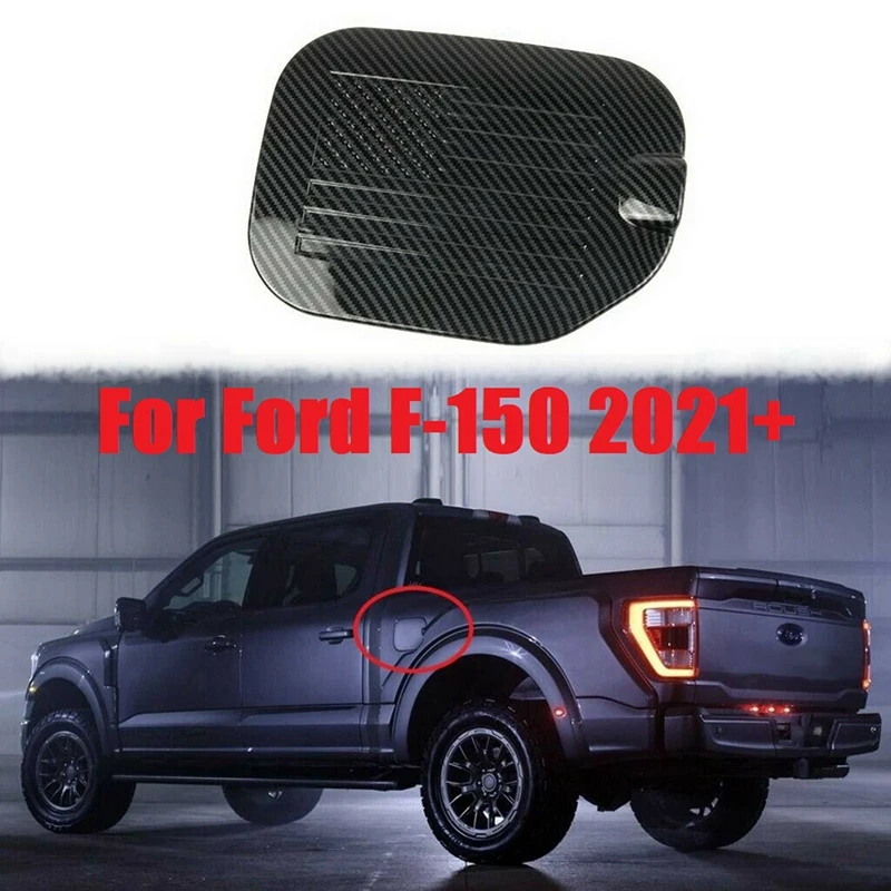 

Carbon Fiber Fuel Tank Cover Trim Accessories Gas Door for Ford F150 2021+