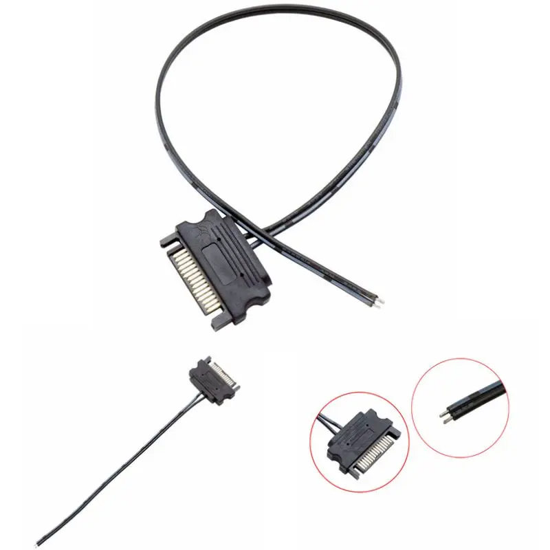 Чехол для компьютера, 15 см, 30 см, 50 см, SATA, 5 В, 15-контактный провод 22AWG, луженая медь, с кабелем питания