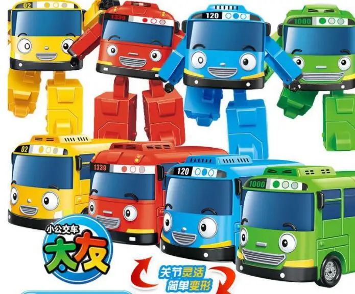

Korean Amine model Tayo the little bus Transformation Action Figure Toys Kids Toys For Boys Gifts bus car vehicle color 2