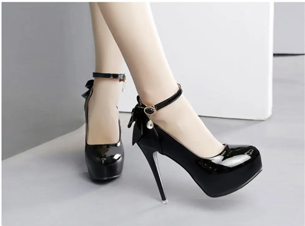 Женские туфли на очень высоком каблуке 12 см туфли-лодочки платформе с