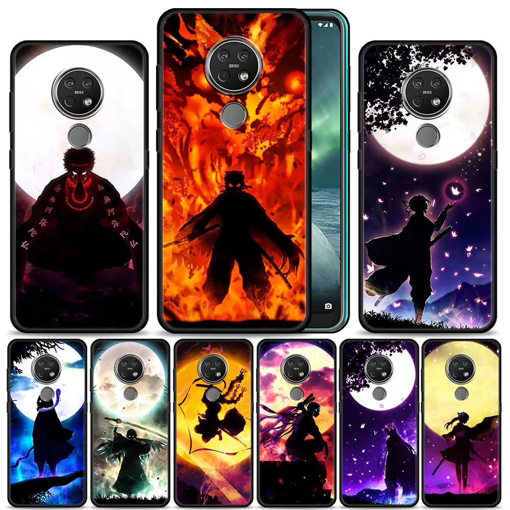 

Case Cover for Nokia G10 G20 G11 G21 G50 5.4 7.2 C20 C21 C30 X20 XR20 X10 3.4 Cell Black Soft Armor Protection Demon Slayer Art