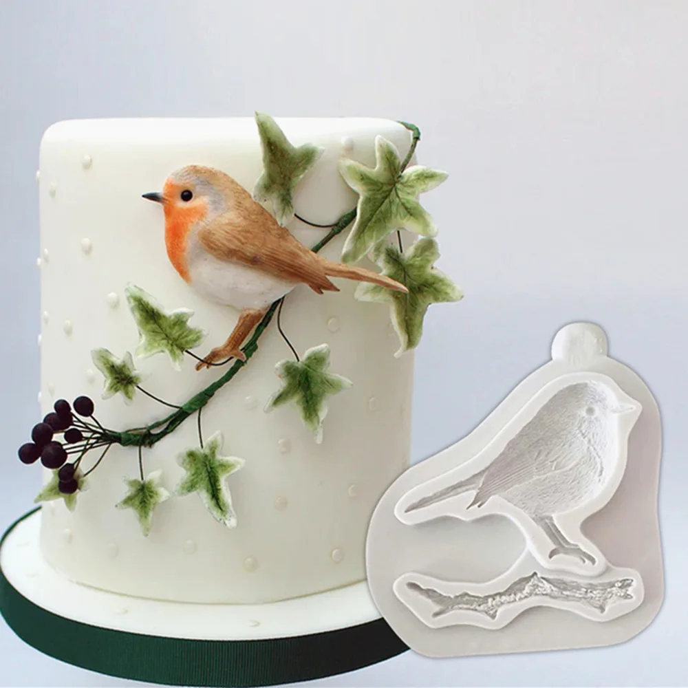 

Bird Resin Silicone Mold DIY Branch Cupcake Chocolate Cake Candy Dessert Fondant Moulds Baking Decoration Tool Kitchenware