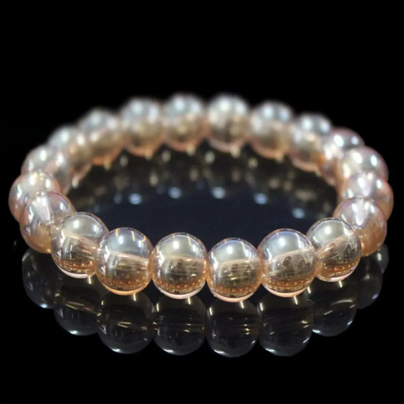 

New6 8 10 12mm Light Gold Zircon Bracelet Party Beach Jewelry Bracelet 1pcs
