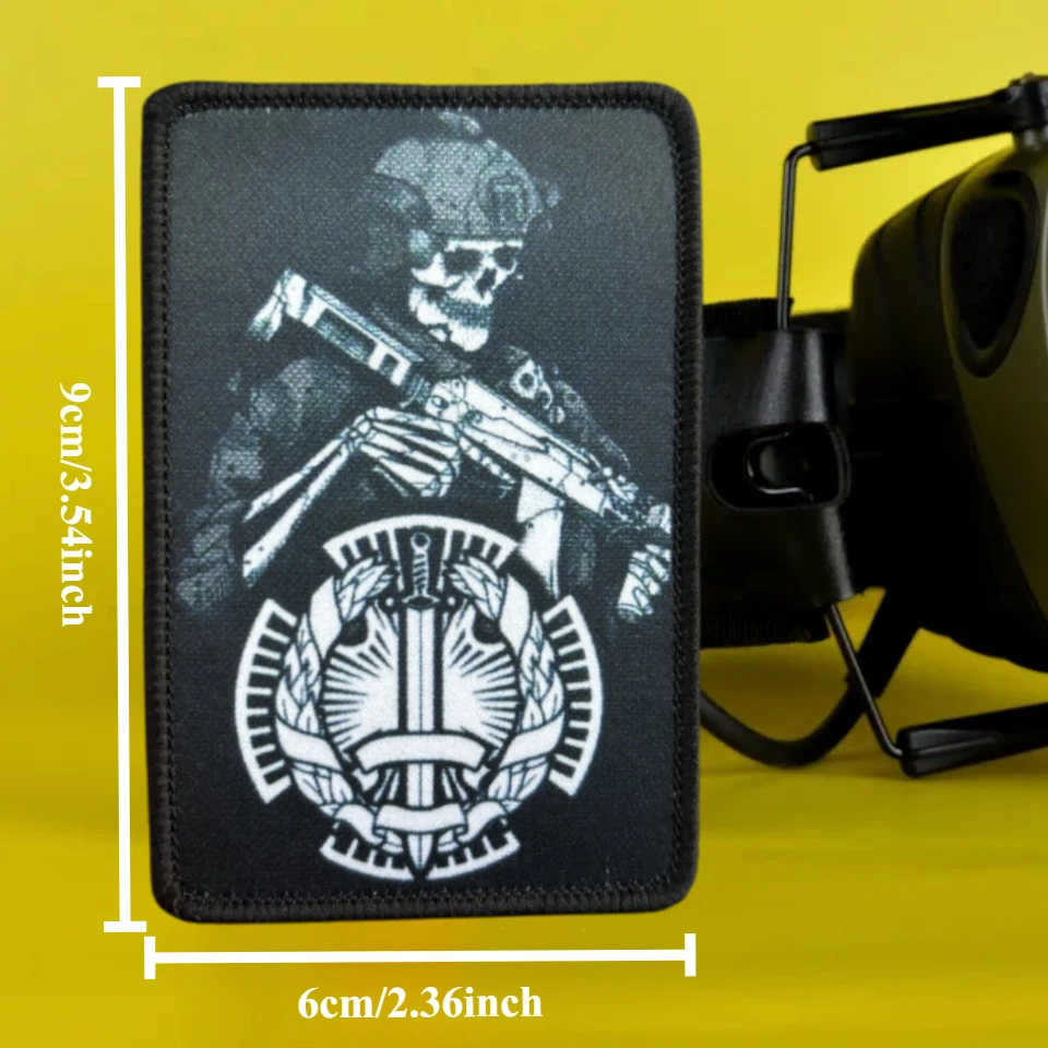 Тактическая нашивка Гром череп мораль печатная эмблема на липучке военный