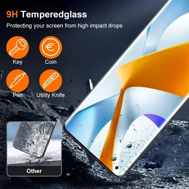 4 шт. 3D закаленное стекло для OPPO Find X3 X5 Pro изогнутое ультразвуковое Защитное экрана