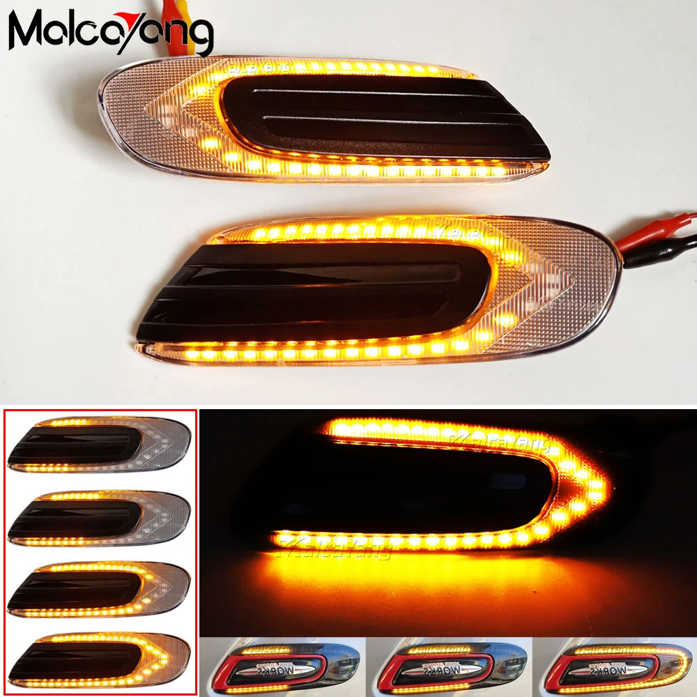 

2 шт., динамический Янтарный фонарь для указателей поворота