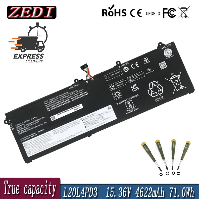 ZEDI новый аккумулятор для ноутбука L20L4PD3 L20M4PD3 SB11C04262 Lenovo Legion Slim 7 15ACH6 ThinkBook 16p G2 ACH 15 36 В