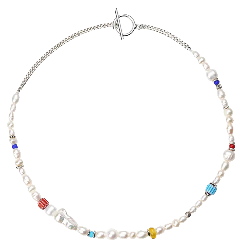 Оригинальный дизайн Vishi лоскутное ожерелье с натуральным жемчугом цветная