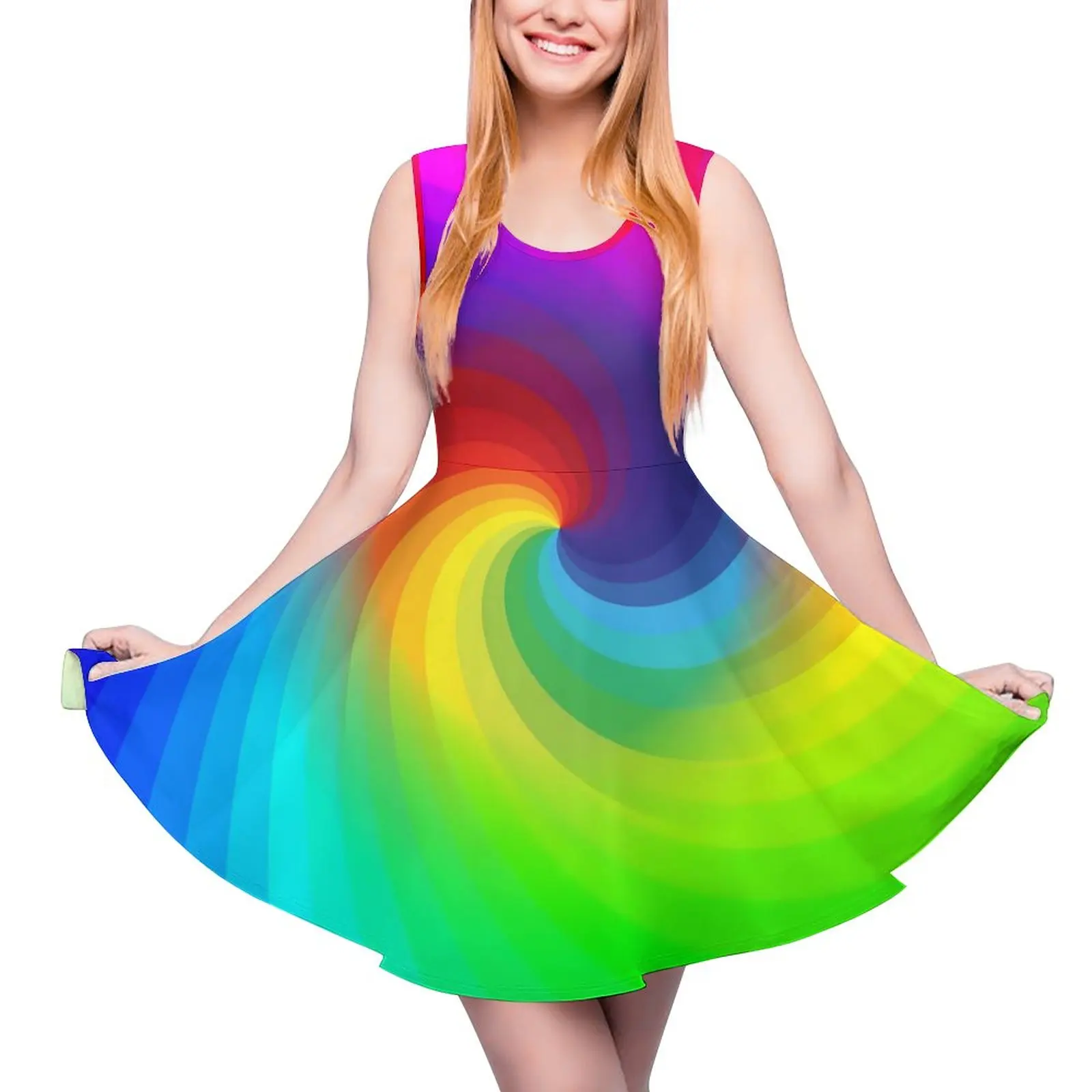 

Женское разноцветное платье для скейтбординга, весеннее платье большого размера