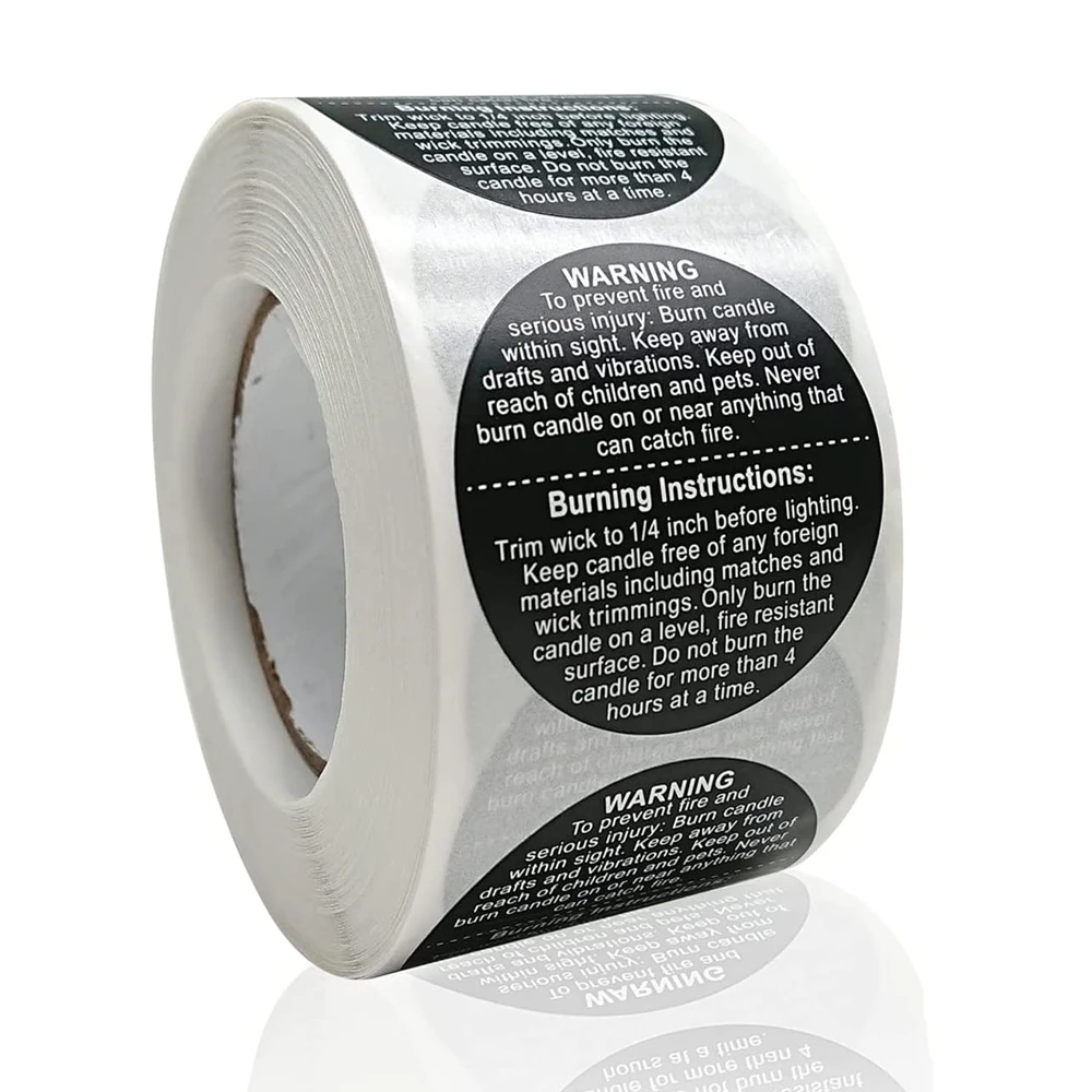 500 шт./рулон красочные свечи предупреждающие этикетки наклейки для банок
