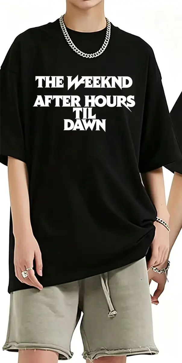 Фото Футболка мужская The Weeknd After Hours Til Dawn с принтом Playboi Carti Tour 2026, модная хип-хоп футболка в стиле поп-музыки, уличная одежда для мужчин №1