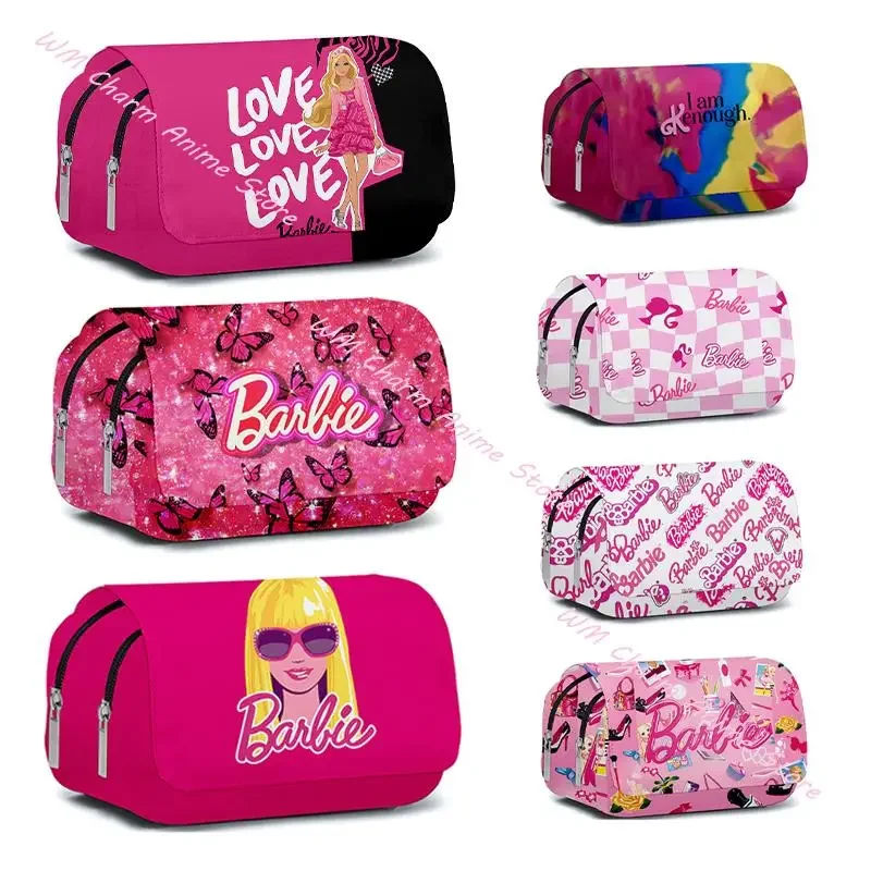 Мини-карандаш с 3D рисунком Барби двойной слой флип-фотовспышка вместительная