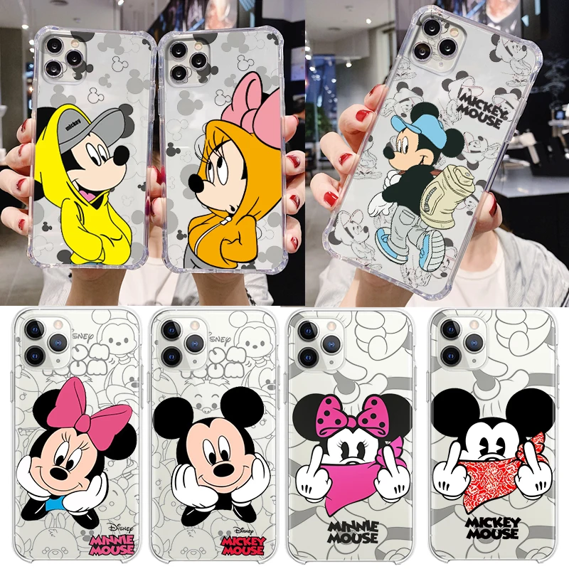Mickey Minnie Disney Couple for Apple iPhone 14 13 12 11 Pro Max X XR XS 8 7 6 5 5S SE Transparent Silicone Soft Phone Case
