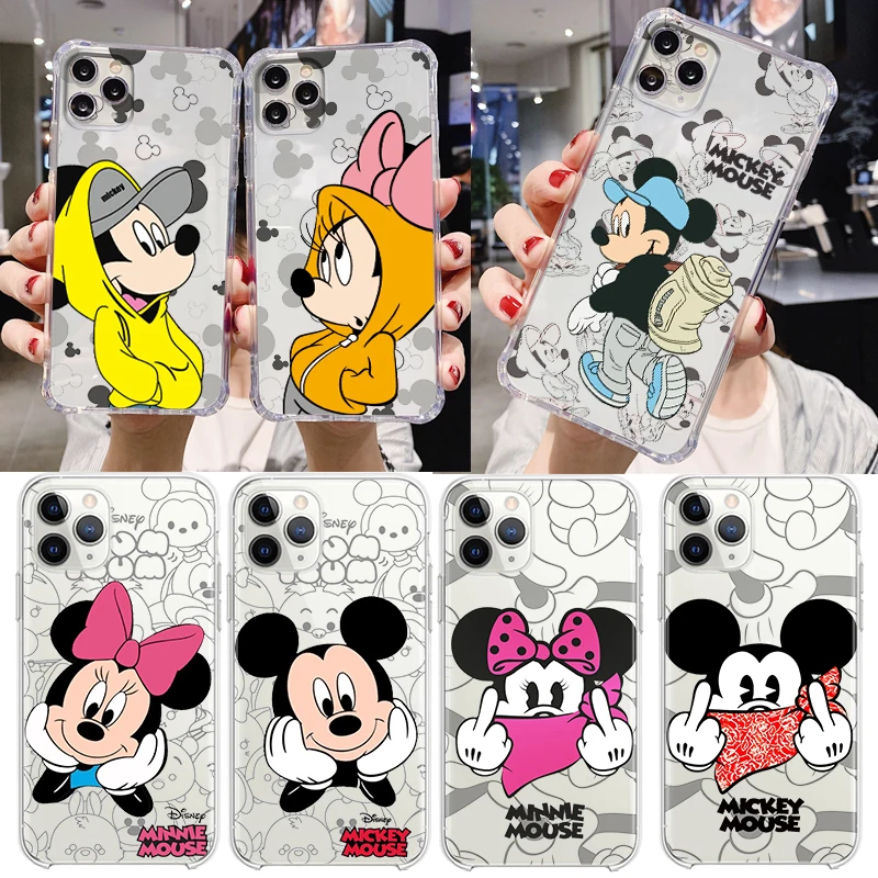 

Mickey Minnie Disney Couple for Apple iPhone 14 13 12 11 Pro Max X XR XS 8 7 6 5 5S SE Transparent Silicone Soft Phone Case