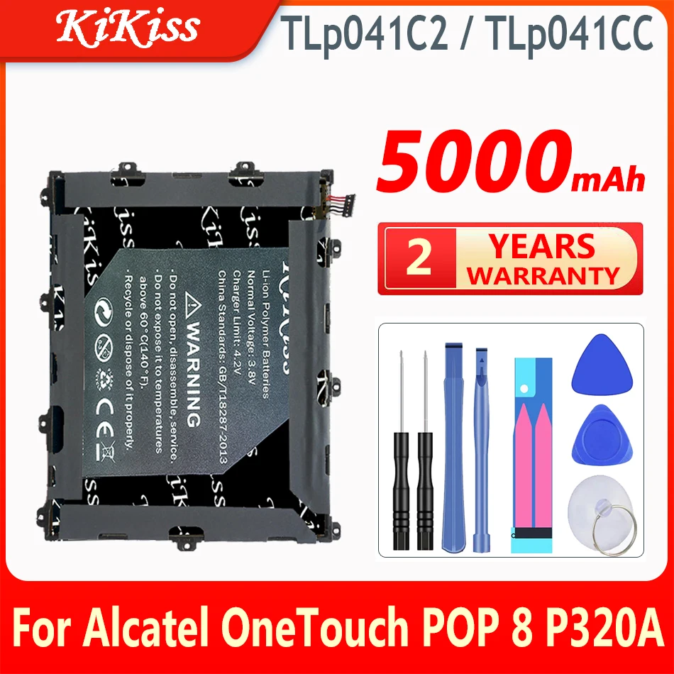 

KiKiss 5000mAh TLp041C2 / TLp041CC Replacement Battery for Alcatel OneTouch One Touch POP 8 P320A P321 P320 P320X POP8
