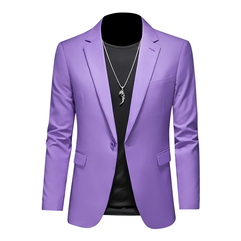 

Fine fashion high-end casual handsome suit jacket solid color spring new double slit men's British dress single west jacket