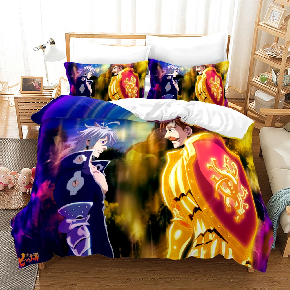 

Kids Bedroom Decor Duvet Cover Single Twin Full Queen Size With Pillowcases The Seven Deadly Sins Bedding Set Anime 3D Print