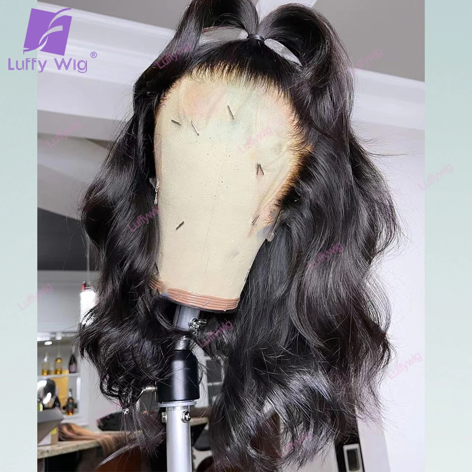 

13x6 Wavy HD Lace Front Wig Brazilian Remy 360 Lace Frontal Human Hair Wigs Pre Plucked 200 Density For Black Women LUFFY