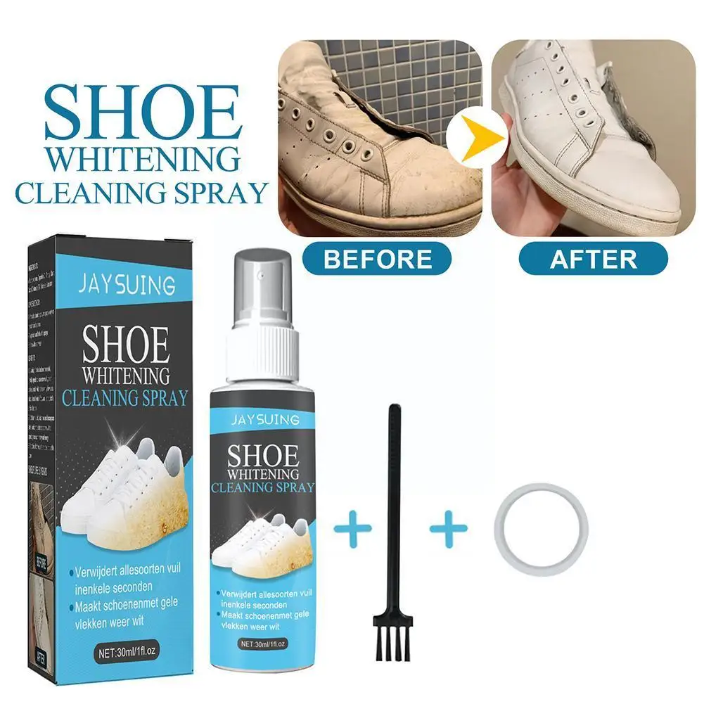 

30ml White Shoes Cleaning Gel Easy To Use Foam Whitening Shoe Edge Stain Polish Yellow Sneaker With Foam Remove Brush Deoxi V8J8