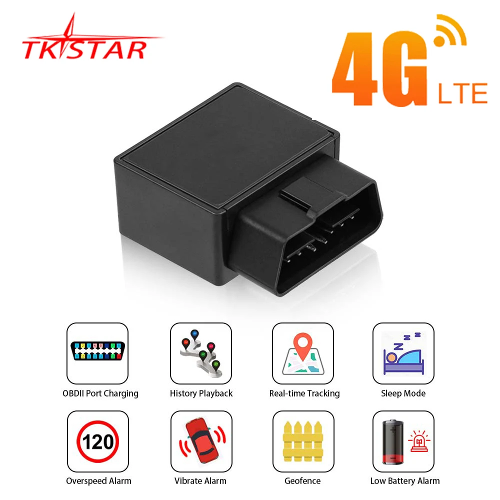 4G TKSTAR GPS трекер Автомобильный OBDII 16PIN OBD Мини GSM OBD2 устройство слежения локатор