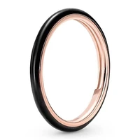 authentic 925 sterling silver sparkling pan me black enamel ring for women wedding party europe pandora jewelry