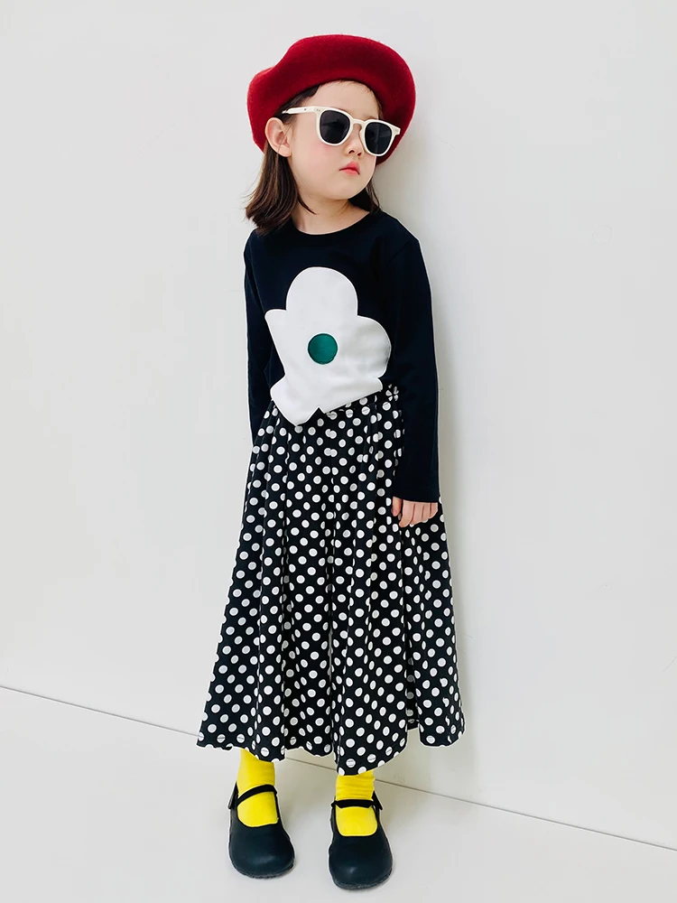 

imakokoni kids 2022 original children's clothing polka dot knit thigh culottes spring and summer trousers 22853