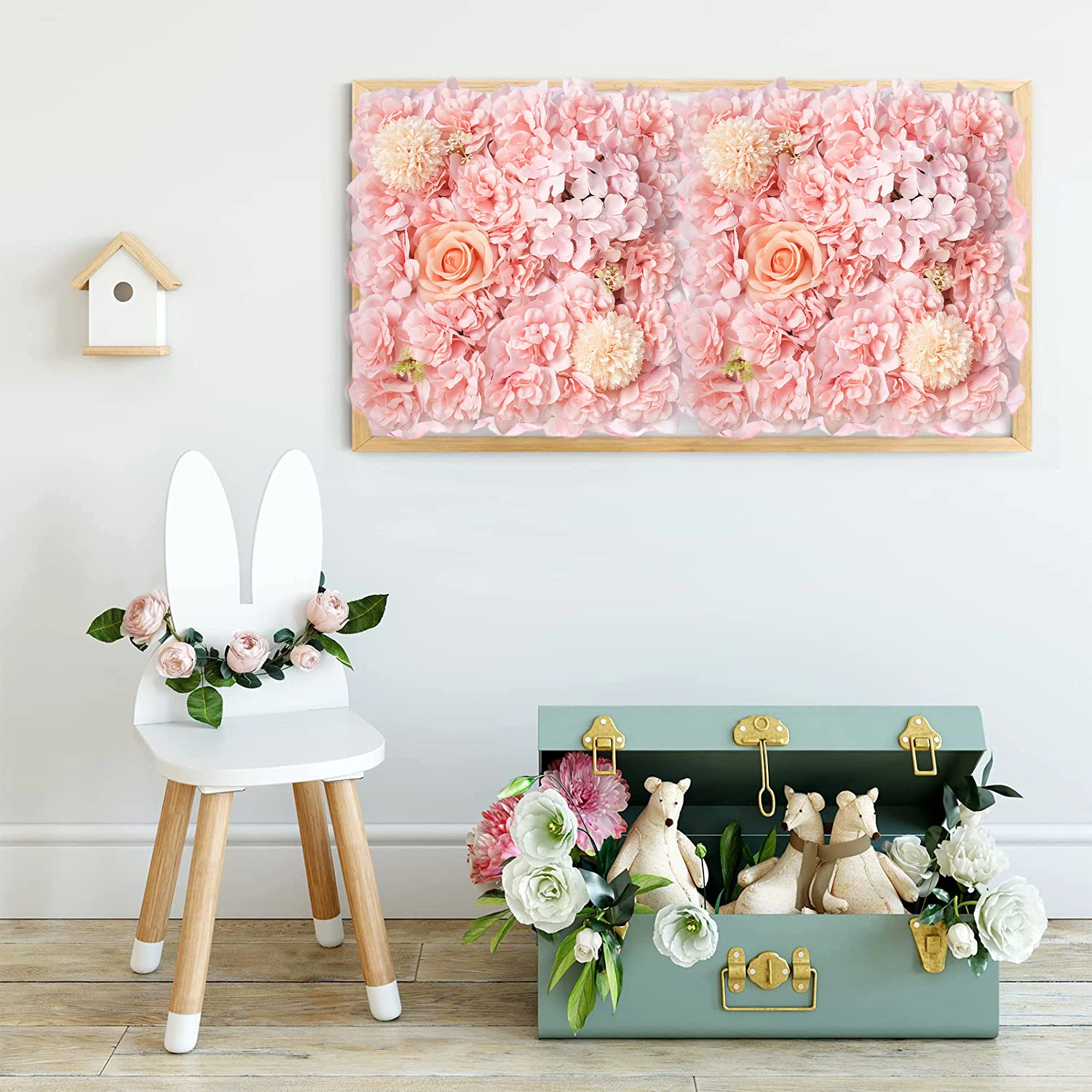 

2pc Silk Rose Flower Wall Panel Home Decor Champagne Artificial Blossom for Wedding Decoration Romantic Party Event Backdrop