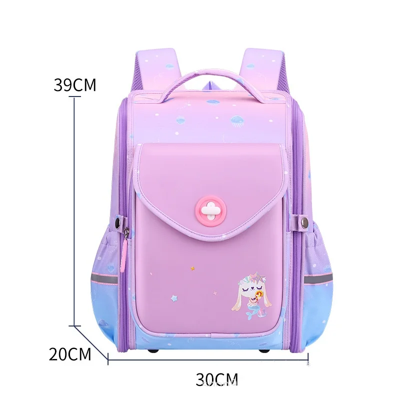 New Primary Children Cartoon Unicorn Dinosaur Backpacks Grade 1-6 Cute Girl Boy Breathable Fashion British Style PU Schoolbags