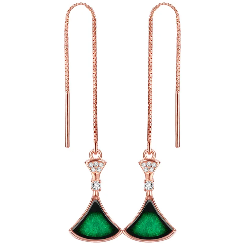 

Женские серьги из серебра 925 пробы, с нефритовыми чернилами