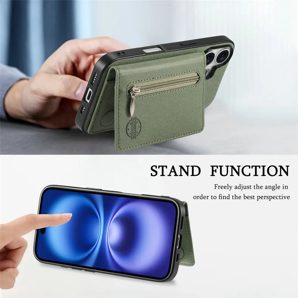 Фото Кожаный чехол-кошелек с RFID-защитой и отделением для карт на молнии для Huawei Honor Magic 7 Pro 5G, Honor Magic 7 Lite, Magic7, 8 Lite, 7Lite №3