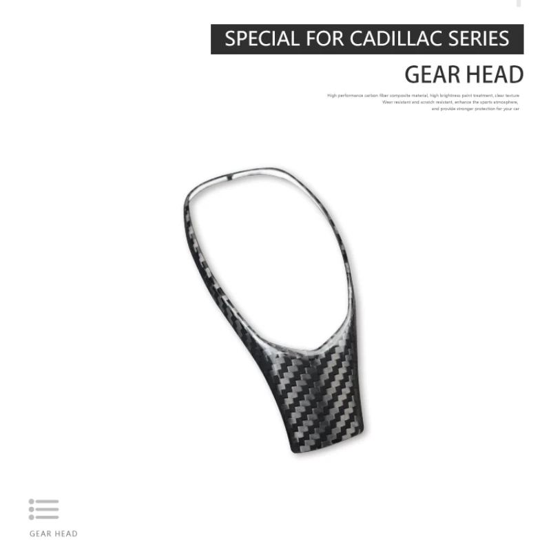 

LCARS-передняя наклейка на головку шестерни из углеродного волокна, новые товары для салона автомобиля, подходит для Cadillac XT5 2016-2018