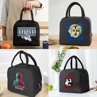 insulated lunch bag zipper cooler tote thermal bag lunch box canvas food picnic lunch bags for work handbag sculpture pattern