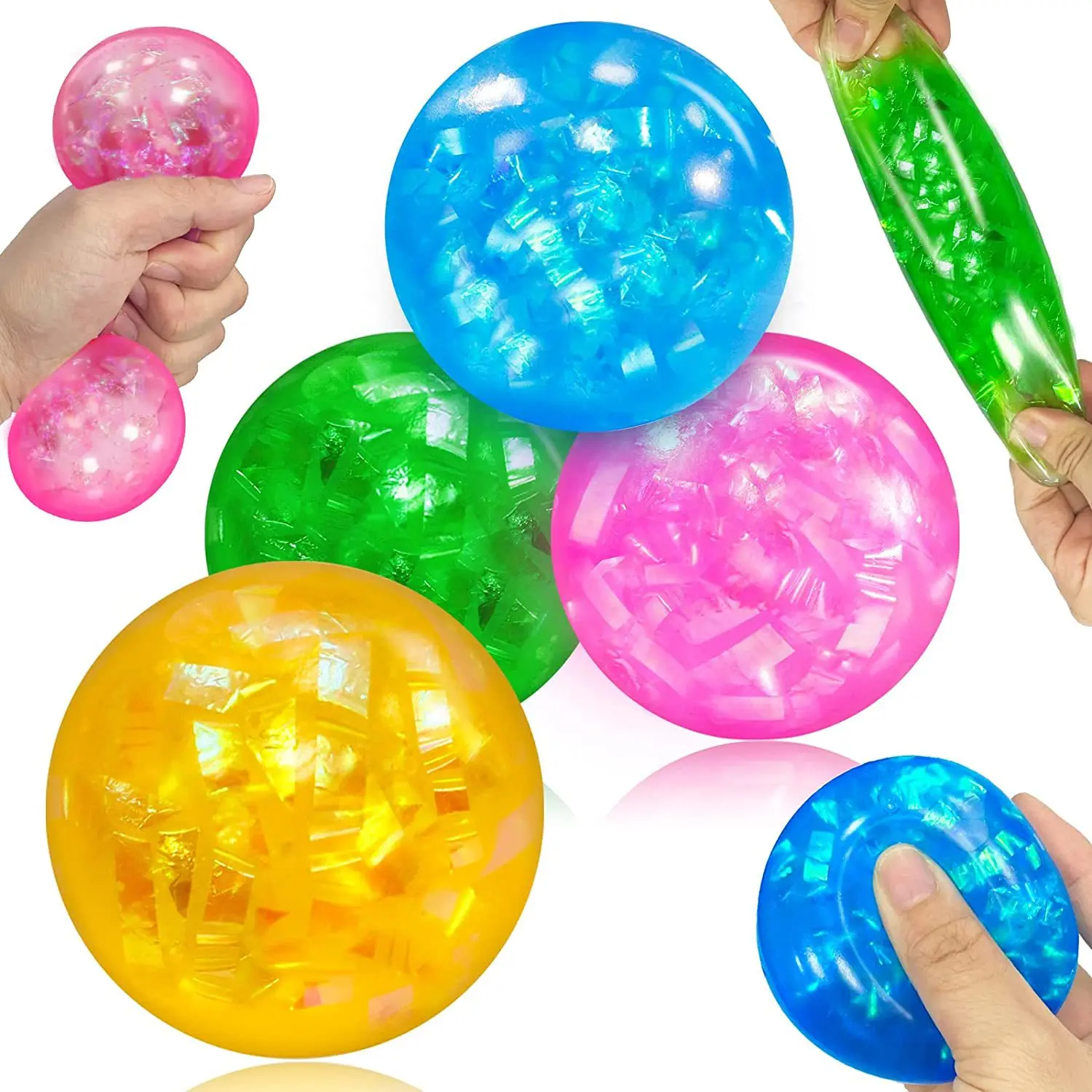 

Цветная лента сжимаемые игрушки для детей Mochi Squishy Kawaii Ball снимающий стресс фиджет игрушки для детей подарки на день рождения