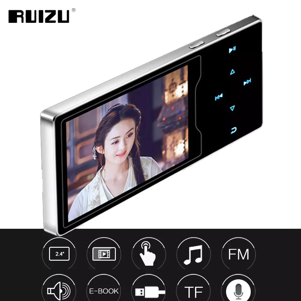

NEW2023 D08 8GB Metal MP3 Player 2.4in Large Color Screen HIFI Lossless Sound FM Radio Ebook Video Player With Built-in Speaker