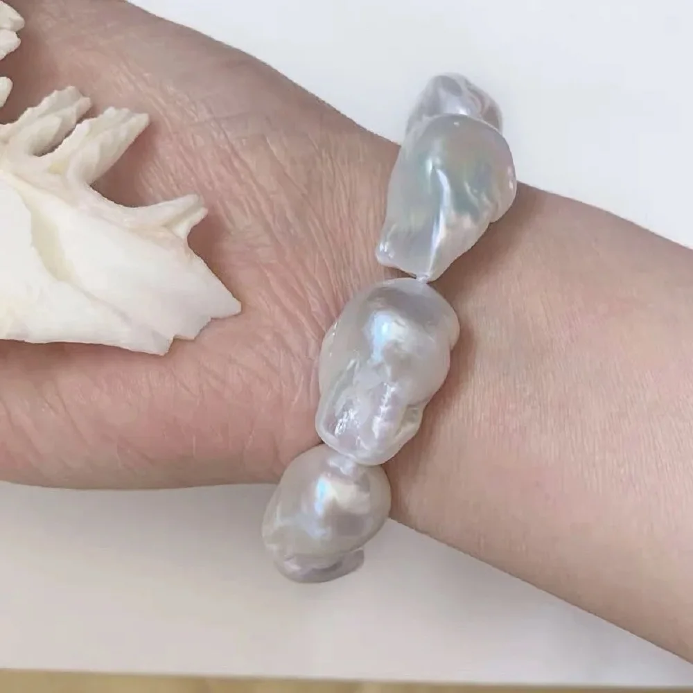 Серебряный браслет из жемчуга Южного моря RWBUY 7 5-8 дюймов