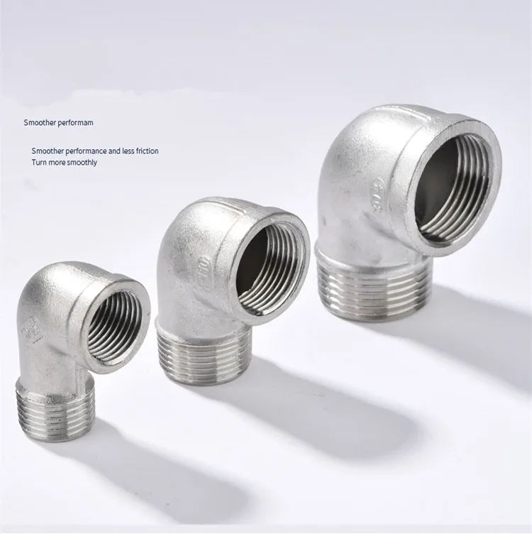 

304 stainless steel 90 degrees pipe fittings 1/4'' 1/2'' DN8 DN10 DN15 DN20