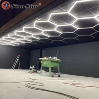 high quality super bright customized hexagrid car workshop led lights linkable showroom detailing work bay light with ce