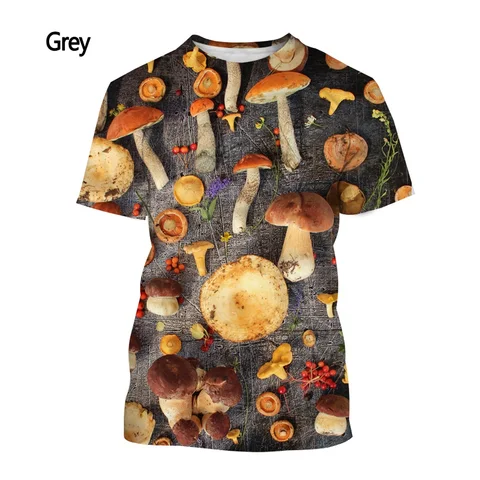 Мужская футболка из полиэстера с 3D принтом грибов