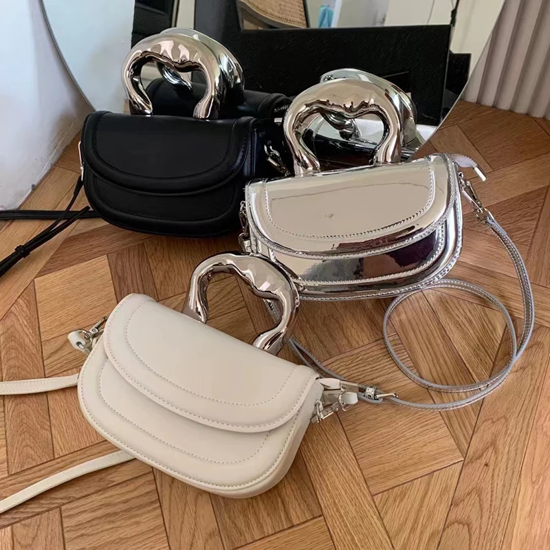 Luxury Designe Acrylic Handle Handheld Saddle Bag For Women's New Bag Premium Sense Cross-Body Small Bag Mobile Phone Bag