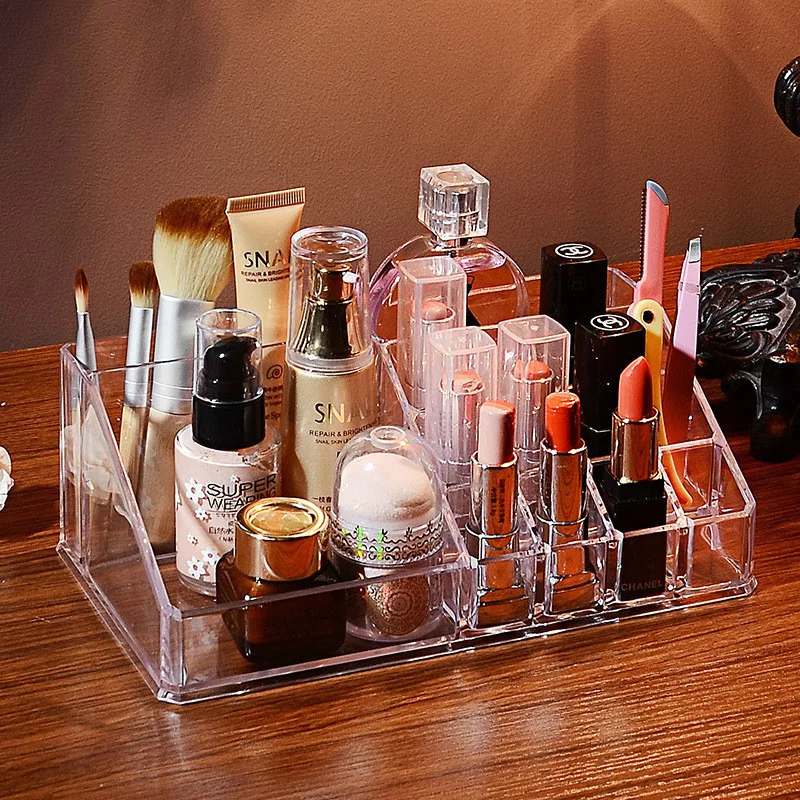 

Lipstick Stand Nail Polish Display Holder Acrylic Cosmetic Case Desktop Storage Transparent Makeup Organizer Box