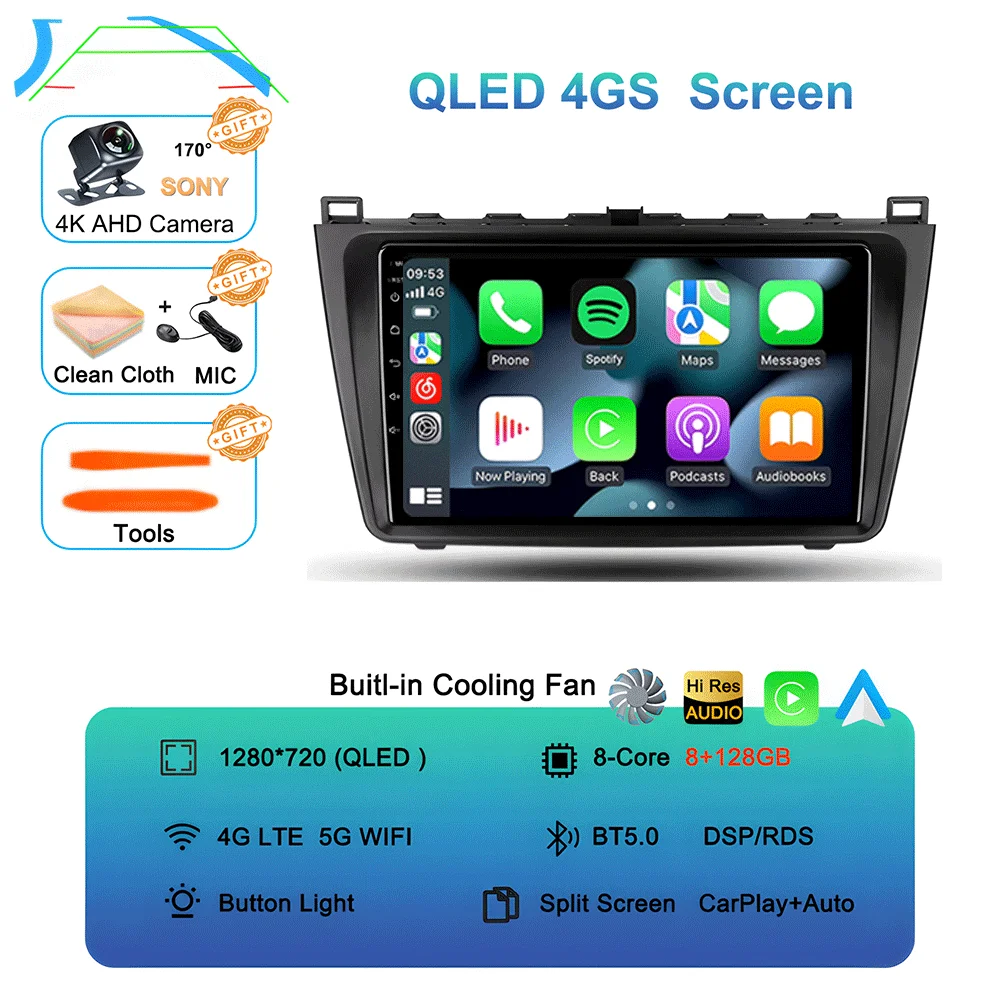 

Android15 Carplay авто радио для Mazda 6 GH 2007 2008 2009 2010 2011 2012 мультимедийный GPS видеоплеер стерео 2din головное устройство