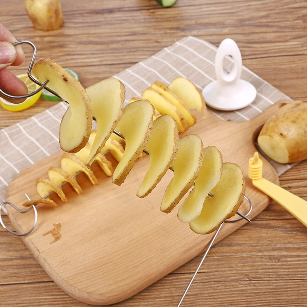 Портативные Шпажки для картофеля барбекю кемпинга брикет слайсер спиральный