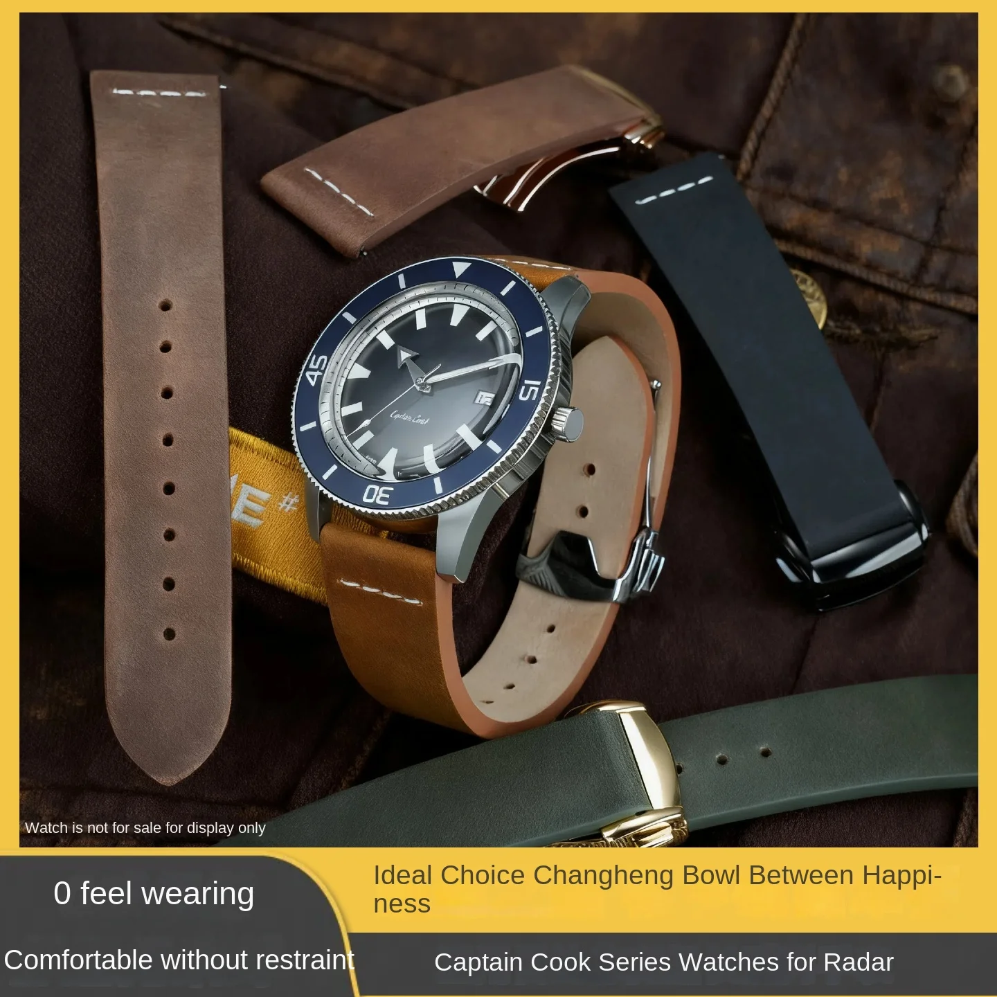 Фото 19мм 21мм ‌   Кожаный ремешок для часов PULL-UP для RADO, мужской матовый ремешок для часов Captain Cook CENTRIX/DIAMASTER, складная пряжка №2