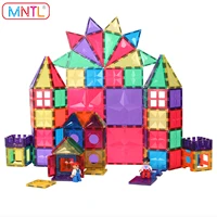 mnlt 182pcs magnetic toys bricks stacking education stem building blocks star magnet tiles car set kids baby girl christmas gift