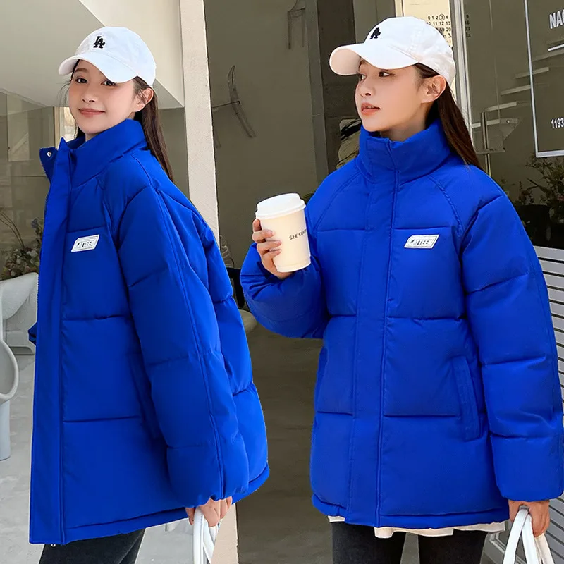 The new 2022 brief paragraph bread served han edition loose cotton female students fashion thin down cotton-padded jacket coat